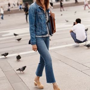 Madewell Cali Demi Boot Jeans Raw Hem Mini Flare